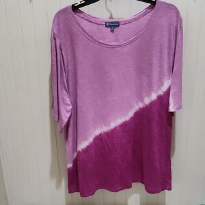 Democracy Purple and Pink 3/4 Sleeve Boxy Tee